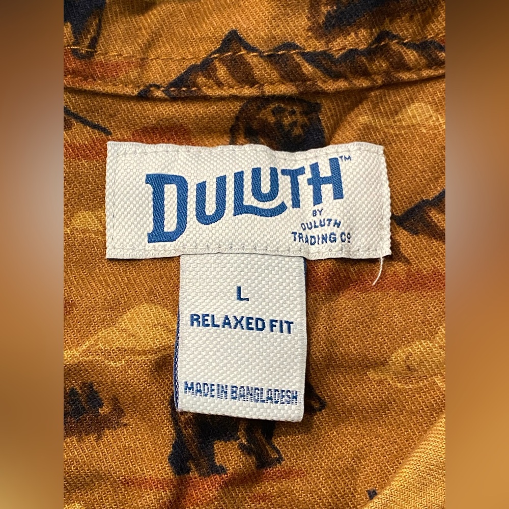 DULUTH TRADING CO Men's Free Swingin' Flannel Shirt Size: L Color:Brown NWOT - Picture 6 of 9